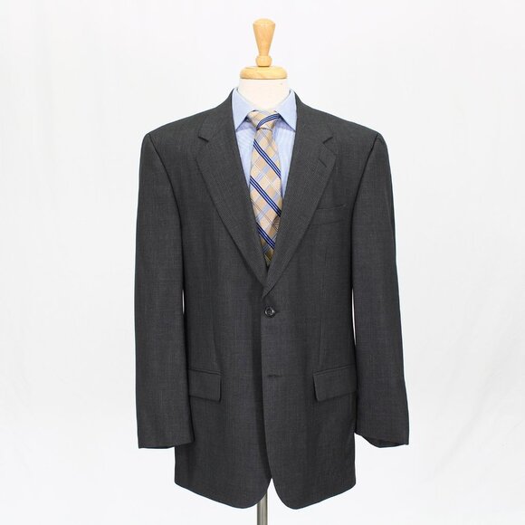 John W. Nordstrom 44L Gray Solid 2-Button Sport Coat Blazer Jacket P596